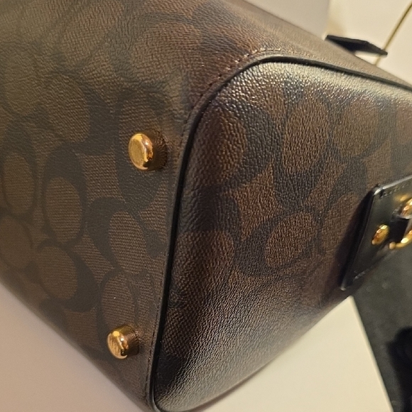 Coach Brown and Black Crossbody Bag with Signature Monogram - Picture 14 of 16